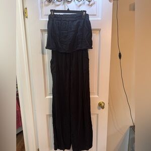 Aerie Size M Black Wide Leg Jumpsuit with Pockets
